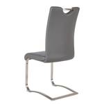 Chaises cantilever Ratos (lot de 2) Imitation cuir / Acier inoxydable - Gris