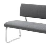 Banc Marco II Tissage à plat / Acier inoxydable - Anthracite / Acier inoxydable - Largeur : 155 cm