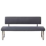 Banc Marco II Tissage à plat / Acier inoxydable - Anthracite / Acier inoxydable - Largeur : 175 cm