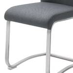 Chaises cantilever Marco II Tissage à plat / Acier inoxydable - Anthracite - Lot de 2