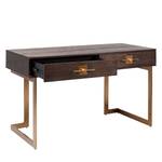 Bureau Osaka essenhout/messing - donker essenhout/messingkleurig