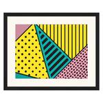 Afbeelding Pink Yellow & Green massief beukenhout/plexiglas - 52 x 42 cm