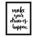 Bild Make Your Dreams Happen Buche massiv / Plexiglas - 32 x 42 cm