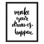 Afbeelding Make Your Dreams Happen Massief beukenhout/plexiglas - 42 x 52 cm