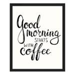 Bild Good morning starts with coffee Buche massiv / Plexiglas - 42 x 52 cm