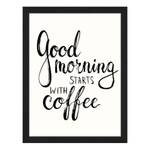 Bild Good morning starts with coffee Buche massiv / Plexiglas - 32 x 42 cm