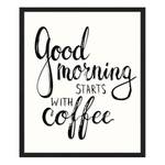 Bild Good morning starts with coffee Buche massiv / Plexiglas - 52 x 62 cm