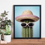 Bild Pink mexico cactus Buche massiv / Plexiglas - 42 x 52 cm