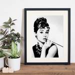 Afbeelding Audrey Hepburn Smoking Massief beukenhout/plexiglas - 42 x 52 cm