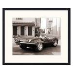 Afbeelding Steve McQueen in Jaguar Massief beukenhout/plexiglas - 62 x 52 cm
