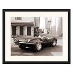 Afbeelding Steve McQueen in Jaguar Massief beukenhout/plexiglas - 52 x 42 cm