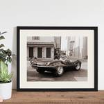 Afbeelding Steve McQueen in Jaguar Massief beukenhout/plexiglas - 52 x 42 cm