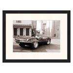 Afbeelding Steve McQueen in Jaguar Massief beukenhout/plexiglas - 42 x 32 cm