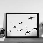 Bild Flaying Seagulls Buche massiv / Plexiglas - 42 x 32 cm