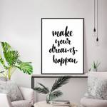 Bild Make Your Dreams Happen Buche massiv / Plexiglas - 62 x 82 cm