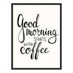 Tableau déco Good morning coffee Hêtre massif / Plexiglas - 62 x 82 cm