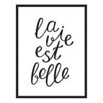 Bild La Vie Est Belle Buche massiv / Plexiglas - 62 x 82 cm