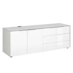 Sideboard eDJUST I Hochglanz Weiß / Platingrau