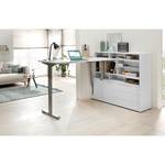 Bureau eDJUST I Blanc / Gris platine