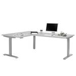 Bureau d’angle eDJUST II Gris clair / Gris platine