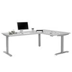 Bureau d’angle eDJUST II Gris clair / Gris platine