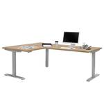 Hoekbureau eDJUST II Riviera eikenhouten look/platinakleurig