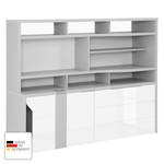 Étagère de bureau eDJUST Blanc brillant / Gris platine - Tiroir à droite