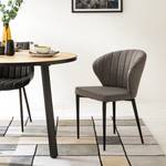 Gestoffeerde stoel Liroi geweven stof/metaal - grijs/zwart