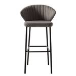 Chaise de bar Liroi Tissu / Métal - Gris foncé / Noir