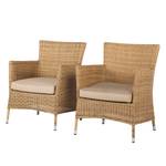 Fauteuils jardin Calla Millor (lot de 2) Tressage Lloyd Loom - Marron / Beige