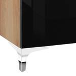 Tv-meubel Shino II Zwart glas/Riviera eikenhouten look