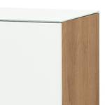 Kast Shino I Wit glas/Riviera eikenhouten look - Hoogte: 109 cm