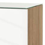 Kast Shino I Wit glas/Riviera eikenhouten look - Hoogte: 77 cm