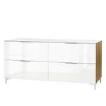 Sideboard Shino III Glas Weiß / Eiche Riviera Dekor