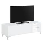 Meuble TV Shino II Verre blanc / Blanc