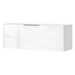 Meuble murale Shino I Verre blanc / Blanc - Largeur : 90 cm