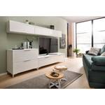 Meuble TV Shino III Verre blanc / Blanc