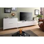 Meuble TV Shino III Verre blanc / Blanc