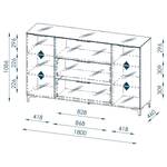 Kast Shino III Zwart glas/Zwart