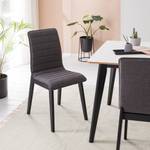 Chaises Corodo (lot de 2) Tissu / Bambou massif - Gris foncé / Noir