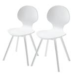 Chaises Patro (lot de 2) Partiellement en bambou massif - Blanc