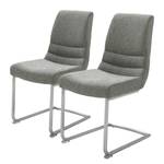 Chaises cantilever Agestina (lot de 2) Tissu / Acier inoxydable - Gris