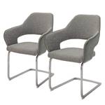 Chaises cantilever Savega (lot de 2) Tissu / Acier inoxydable - Gris clair