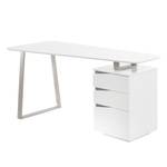 Bureau Tarva Blanc mat / Argenté - Blanc mat