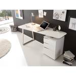 Bureau Tarva mat wit/zilverkleurig - Mat wit