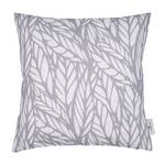 Housse de coussin T-Grey Leaves Coton - Blanc / Gris