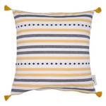 Housse de coussin T-Boho Stripes Tissu - Blanc / Doré