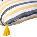 Kussensloop T-Boho Stripes Geweven stof - wit/geel