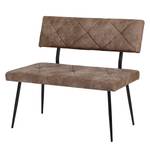 Banc Clay I Microfibre / Acier - Noir / Marron vintage