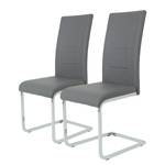 Chaises cantilever Omeri (lot de 2) Imitation cuir / Acier - Chrome - Gris